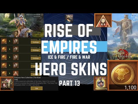 Hero Skins Part 13 - Using my Skin Coins - Rise of Empires Ice & Fire