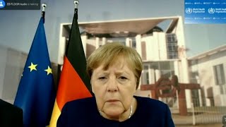 &#39;Can you hear me now?&#39; Angela Merkel faces technical difficulties during a video conference
