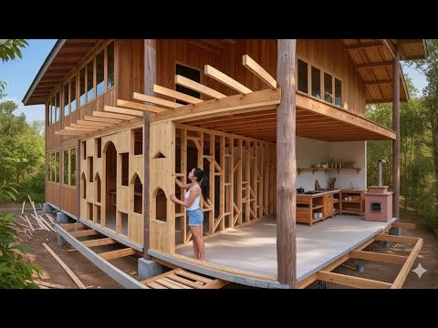 Talented woman builds stunning wooden villa in just 23 days | by @lyluulinh97