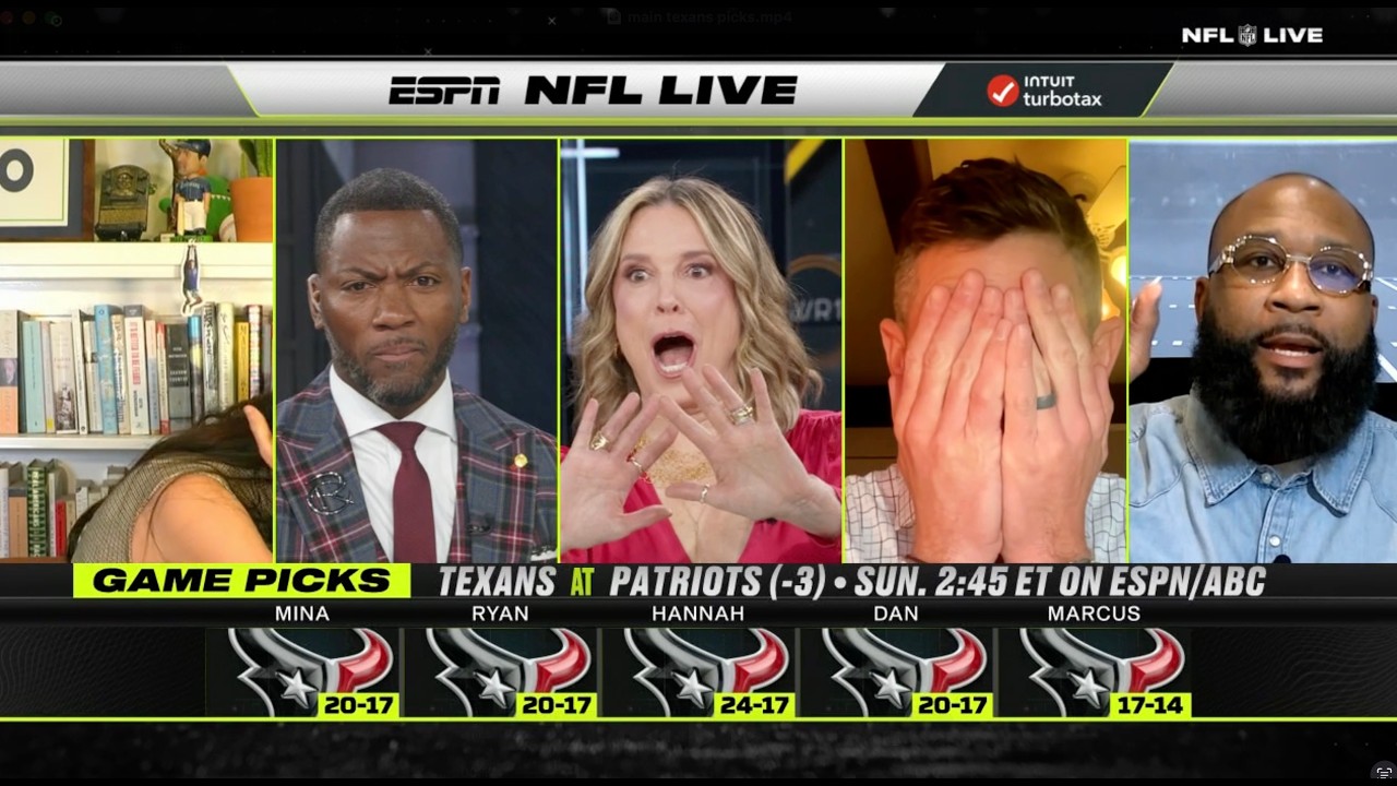 The NFL Live crew couldn’t believe this happened 😮 'This bad, I’m changing my pick!' 🤣