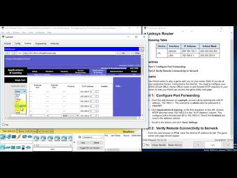 11.2.4.4 Packet Tracer - Configuring Port Forwarding on a Linksys Router