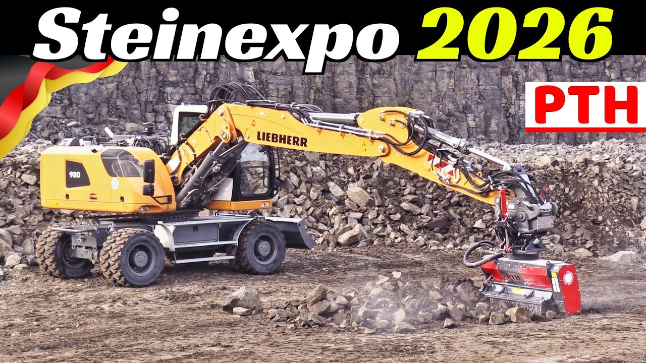 Steinexpo 2026 - Concasseur sur pelle PTH EC-L 1400 + pelle Liebherr A920 et concasseur 2500 HD RS FE