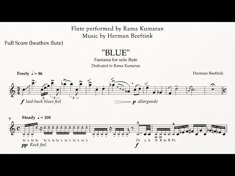 Herman Beeftink - "Blue" for Solo Flute (BEATBOX FLUTE)(sheet music)
