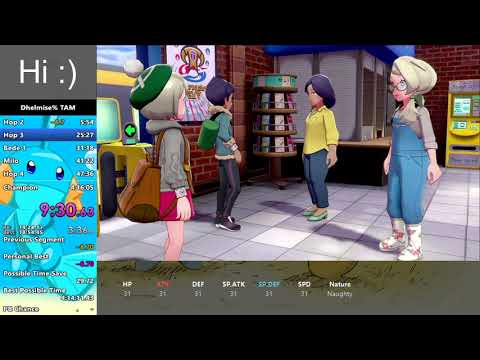Pokemon Sword Dhelmise% Trade Alt Main Speedrun - 4:02:35 (PB) (WR)