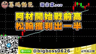 【大戶羅盤籌碼動能】 #謝宗霖1106，阿材開始戰前高 松翰獲利出一半 (圖)