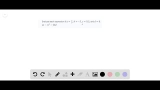 Download the video "Evaluate each expression if a=2/5, b=-3, c=0.5, and d=6. (a-c)^2-2 b d"