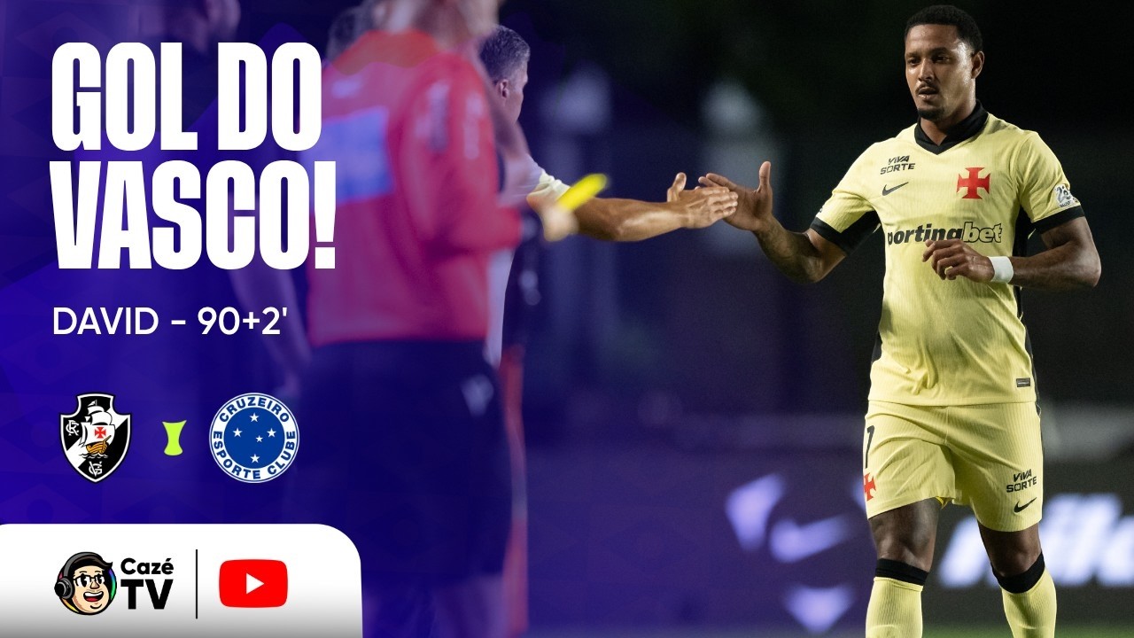 GOL DO VASCO! DAVID FECHA A CONTA COM UM TOQUE DE CABEÇA PARA FAZER O 3º CONTRA O CRUZEIRO!