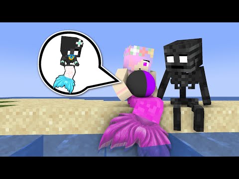 Monster School : MERMAID & WITHER SKELETON BABY LIFE - Minecraft Animation