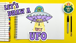 How to Draw a UFO | Easy Step-by-Step for Kids