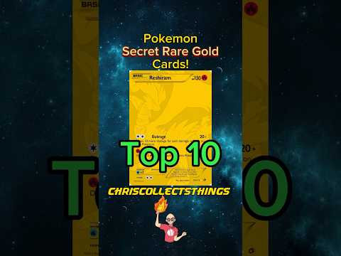 TOP 10 Pokemon GOLD cards ✨ #shorts #top10 #gold