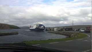 Shetland Islands Council Ferry MV BIGGA arriving in Gutcher, Yell from Belmont, Unst.