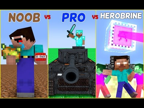 Monster School: NOOB VS PRO VS HEROBRINE - Minecraft Animation