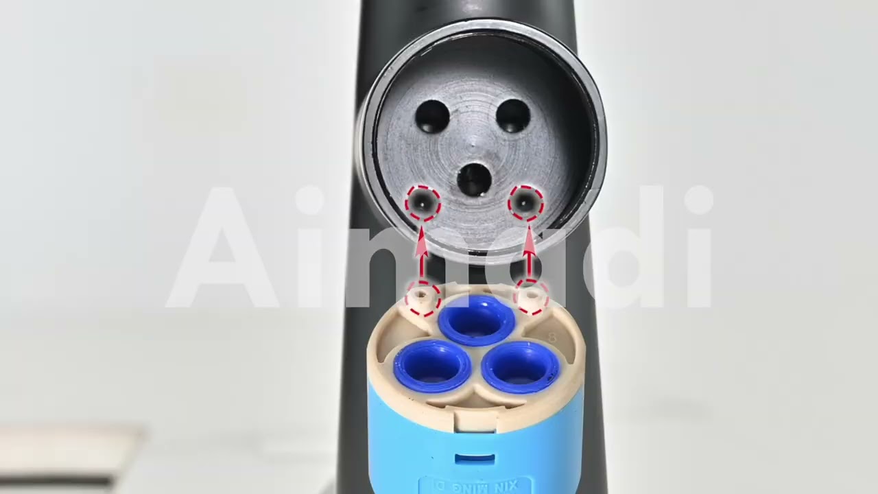 Replace the hot/cold switch valve black