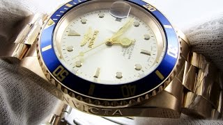 Gold Invicta Pro Diver Automatic Watch 9743