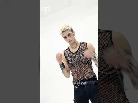 Punk Mesh Tank Top with Chains and Studded Strapwork