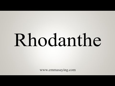 How To Say Rhodanthe