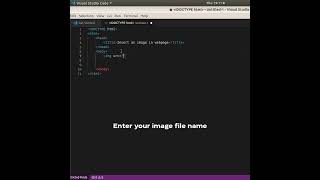 Insert an image in webpage using HTML | VS Code | #shorts