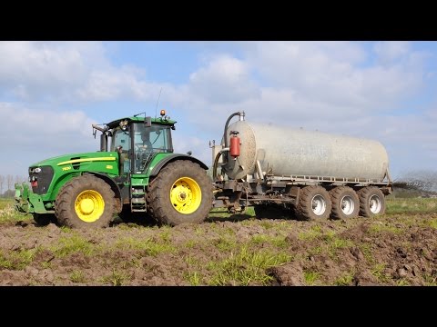 John Deere 7830 & Dezeure mesttank - Loonw.  Glenn Van Loo - drijfmest spreiden