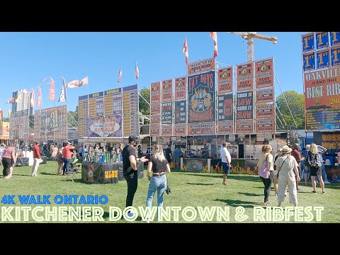 Kitchener Downtown & Ribfest (September 2021): 4K Slow Walk Toronto & Ontario, Canada