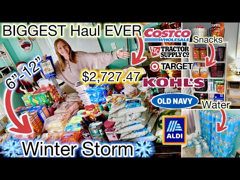 BIGGEST Grocery Haul EVER!! $2,727.47 🌨️Snow STORM Stock Up! | LARGE Family Grocery Haul 