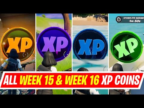 All Week 15 and Week 16 Gold, Purple, Blue and Green XP Coins Locations in Fortnite