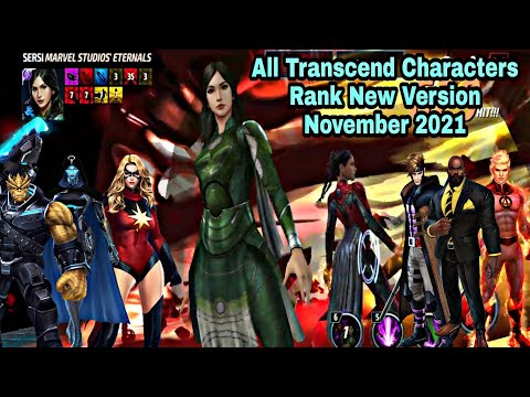 All Transcend Characters Rank New Version November 2021 - Marvel Future Fight
