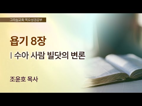 [목요성경공부] 욥기 8장 : 수아 사람 빌닷의 변론