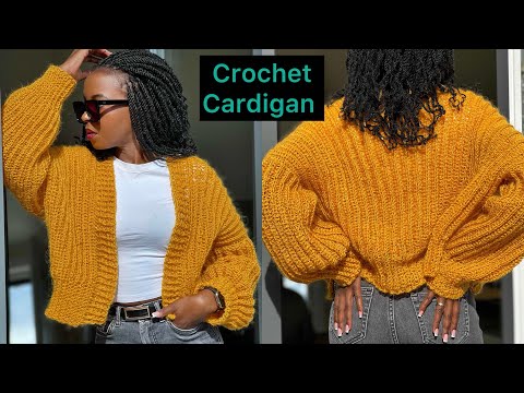 Crochet Light Ribbed Cardigan   XS-XXXL / Durable Mohair