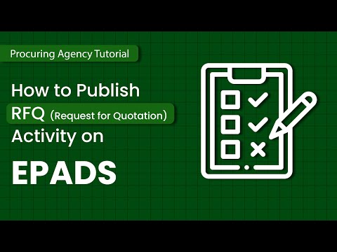 How to Publish RFQ (Request for Quotation) On Epads 2.0