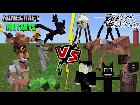 CoolFire Gaming - Trevor Henderson Creatures VS Mutant Minecraft Mobs (Minecraft PE) [NEW MUTANT CREATURES]