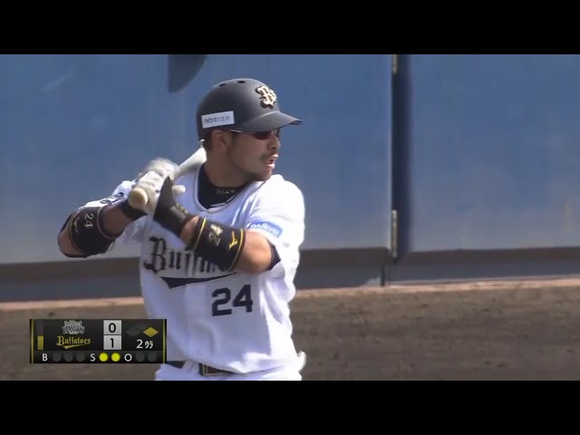 【ファーム】バファローズ・宮崎が低めのボールをうまくスタンドへ運ぶ!! 2017/9/21 Bs-H(ファーム)