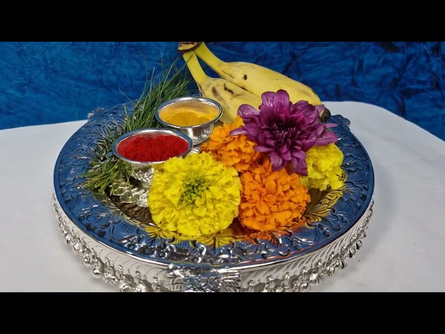 Prosperity Swastik Elephant Pooja Thali Set for Aarti, Puja Prasad, Utsav, Festivals - set of 2 video