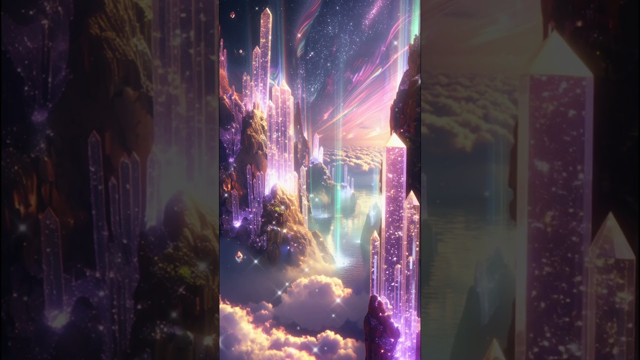 雲海に輝くクリスタル聖域【癒しのヒーリング映像】 #癒し #リラックス #クリスタルの癒し