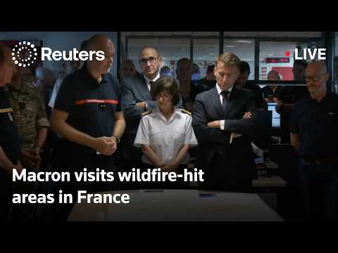 Video Thumbnail: LIVE: Macron visits wildfire-hit areas in France