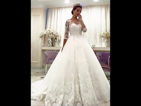 Ball Gown Tulle Bateau Lace Court Train Wedding...