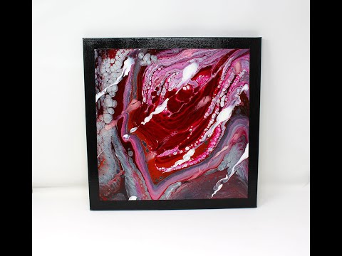 (245) "Dark Horse" Beautiful Acrylic Pour Painting with Dried Results at the End!