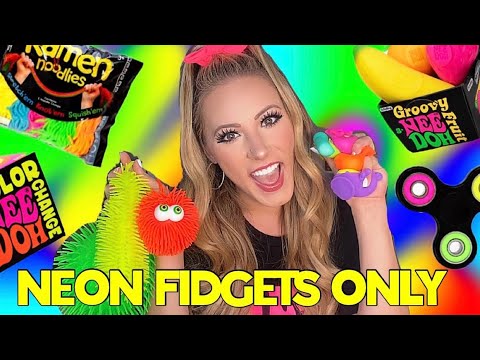 NEON ONLY FIDGET SHOPPING CHALLENGE 🌈⚡️🍭