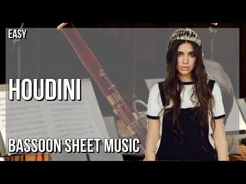 SUPER EASY Bassoon Sheet Music: How to play Houdini  by Dua Lipa
