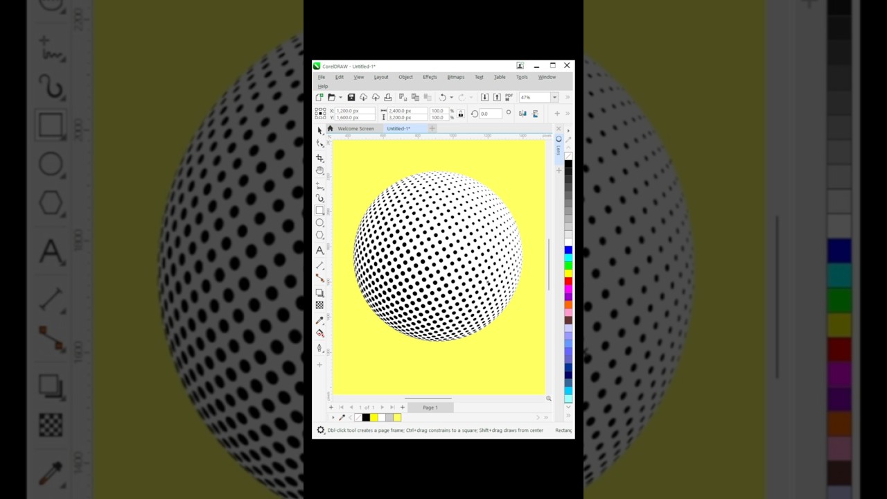 3D Halftone Sphere creat in coreldraw | coreldraw tutorial |