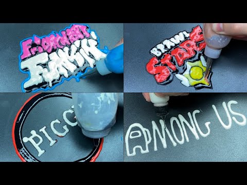 Pancake Art Logos - Friday Night Funkin, Brawl Stars, Among Us, Roblox Piggy