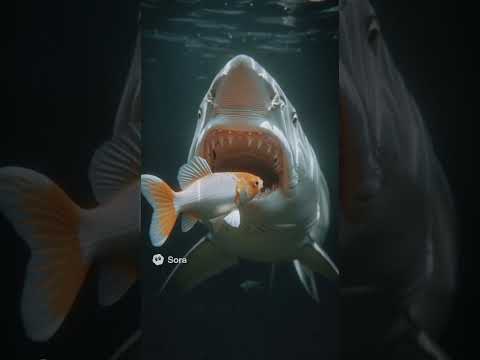😱 MONSTER JAWS! 🦈 Great White Shark Stares Down a Tiny Goldfish! (Unbelievable Close-Up)