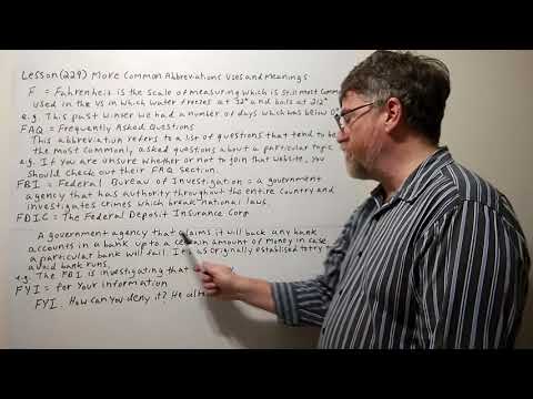 Tutor Nick P Lesson (229) More Abbreviations Meanings and Uses