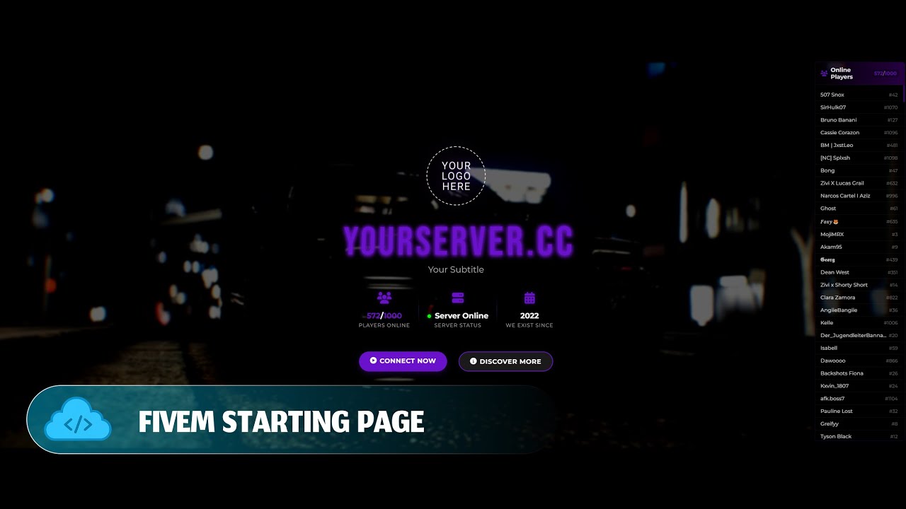 FiveM - Welcome Page