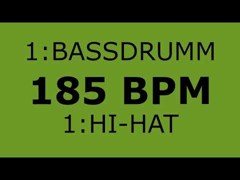 185 BPM Metronome bassdrum + Hi-Hat 1:1