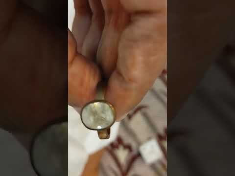 Natural white zircon in gold plated ring