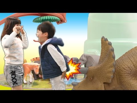 動物たちとグラグラマウンテンバケツで遊んだよ！