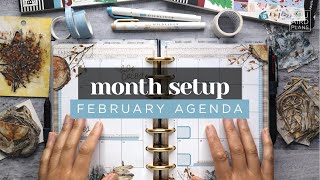 FEBRUARY PLAN WITH ME :: Agenda Monthly Planner Setup in a Half Letter Discbound