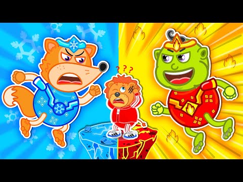 Aslan Yavrusu | Iki çocuk ve iki element | Çocuklar için çizgi film