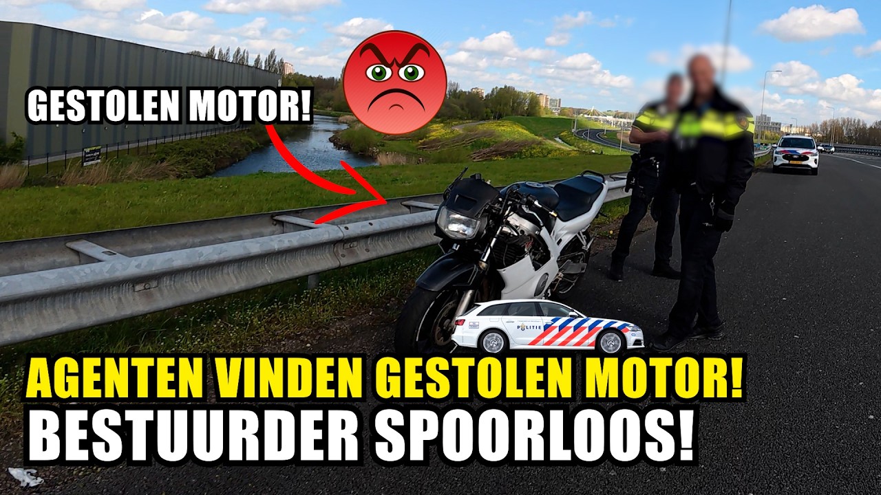 GESTOLEN MOTOR STAAT STIL OP VLUCHTSTROOK!