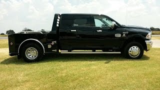 New Black 2015 Ram 3500 Laramie Longhorn Mega Cab 4x4 Western Hauler Flatbed TDY Sales